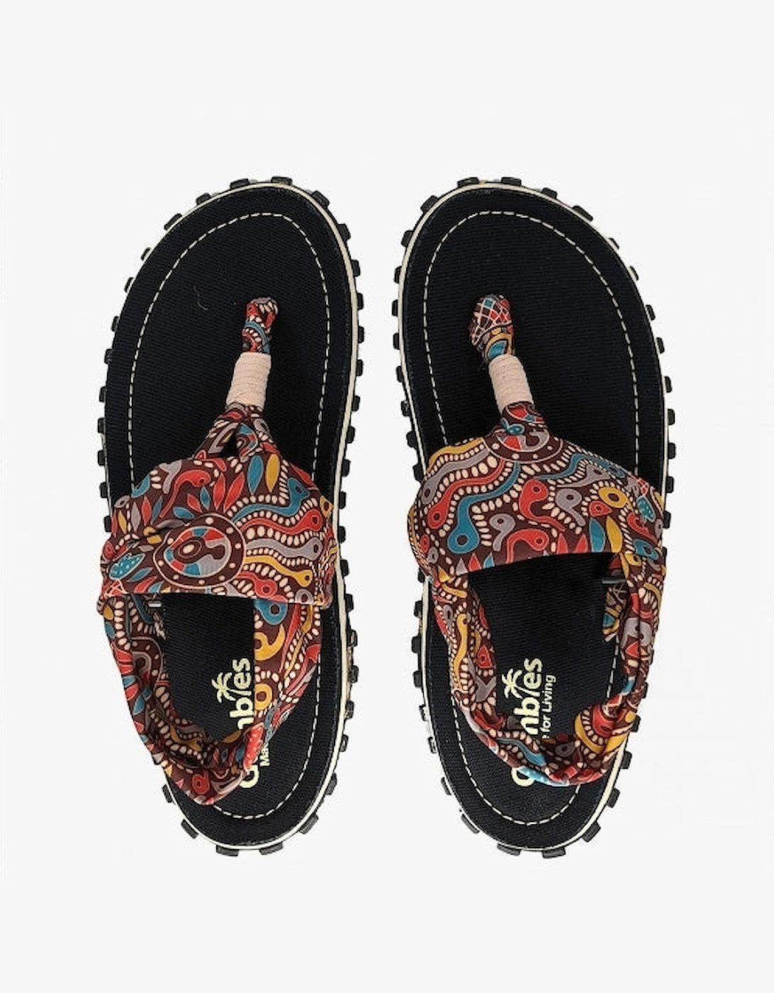 SLINGBACK Womens Cotton Toe-Post Sandals Aboriginal, 4 of 3
