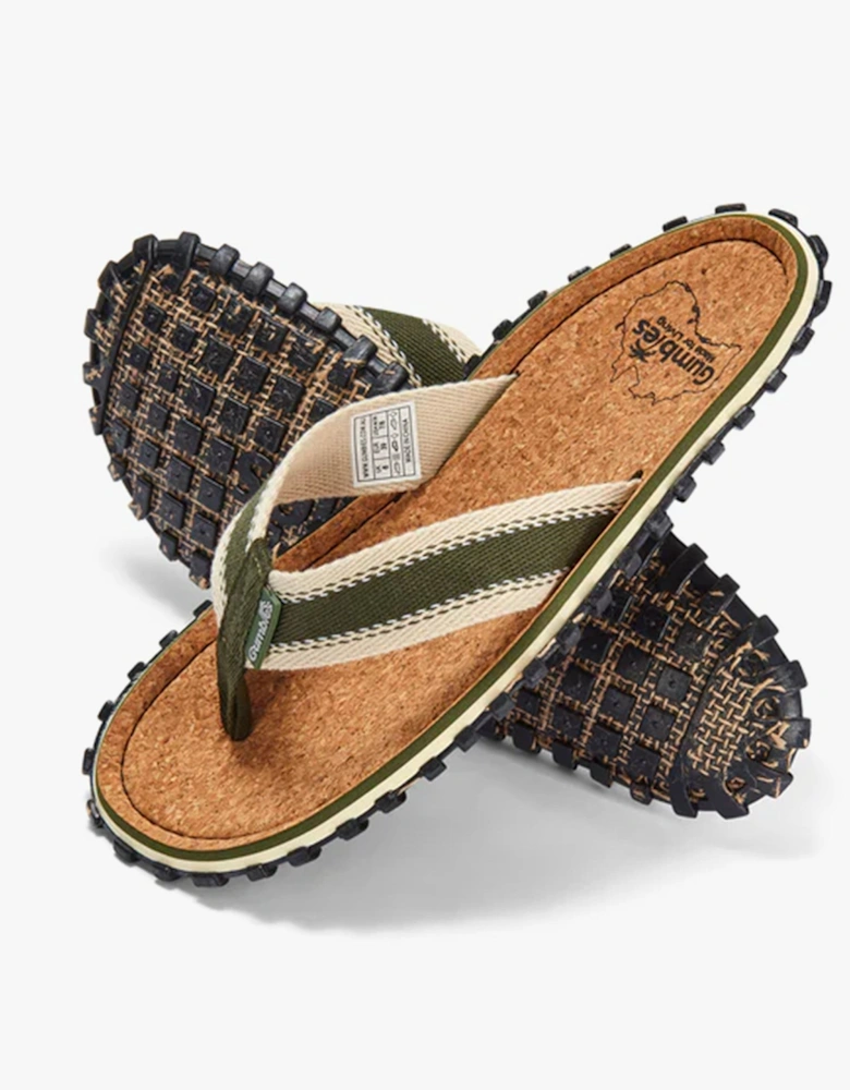 CORKER Unisex Flip-Flops Khaki