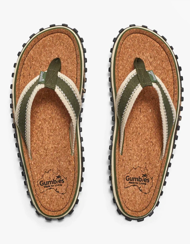 CORKER Unisex Flip-Flops Khaki