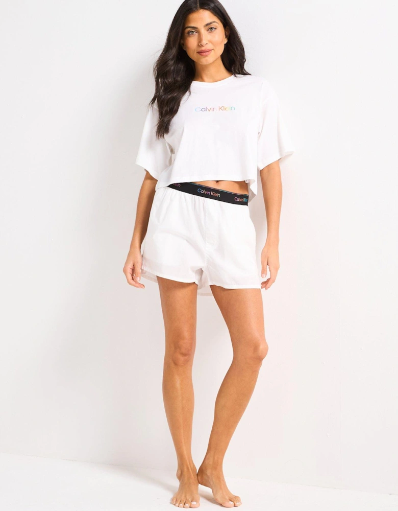 Pride Cotton Boxy Crop Top - White