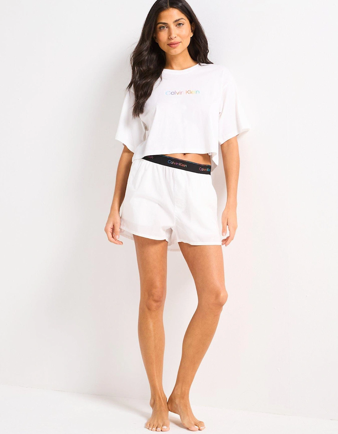 Pride Cotton Boxy Crop Top - White