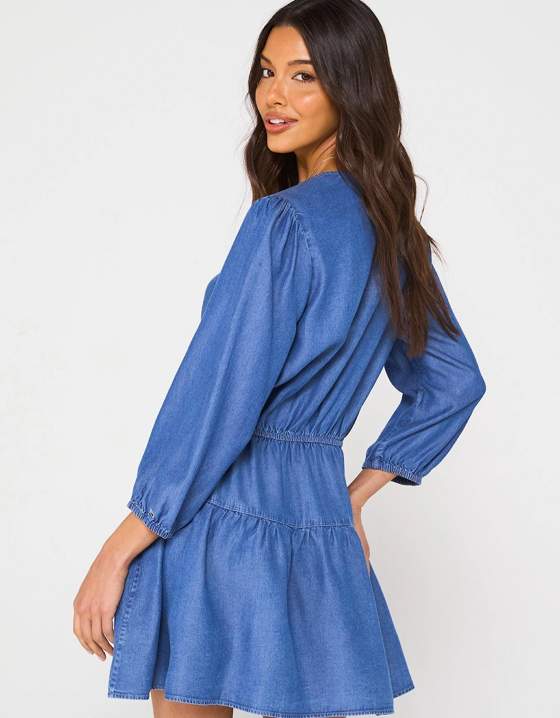 Chambray Mini Dress - Blue