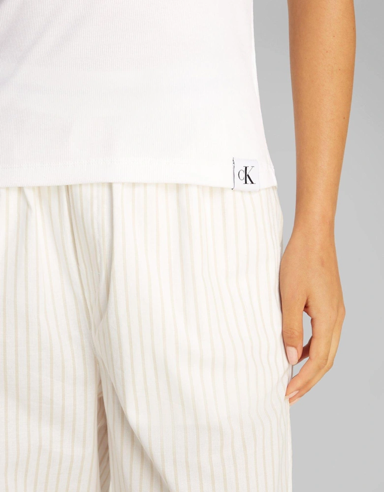 Cotton Ribbed Tank Top - White