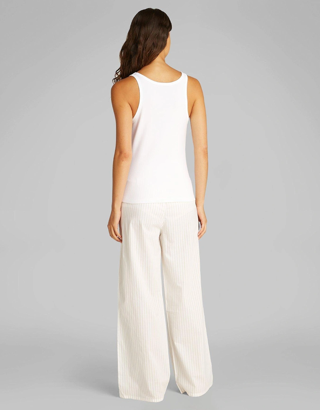 Cotton Ribbed Tank Top - White