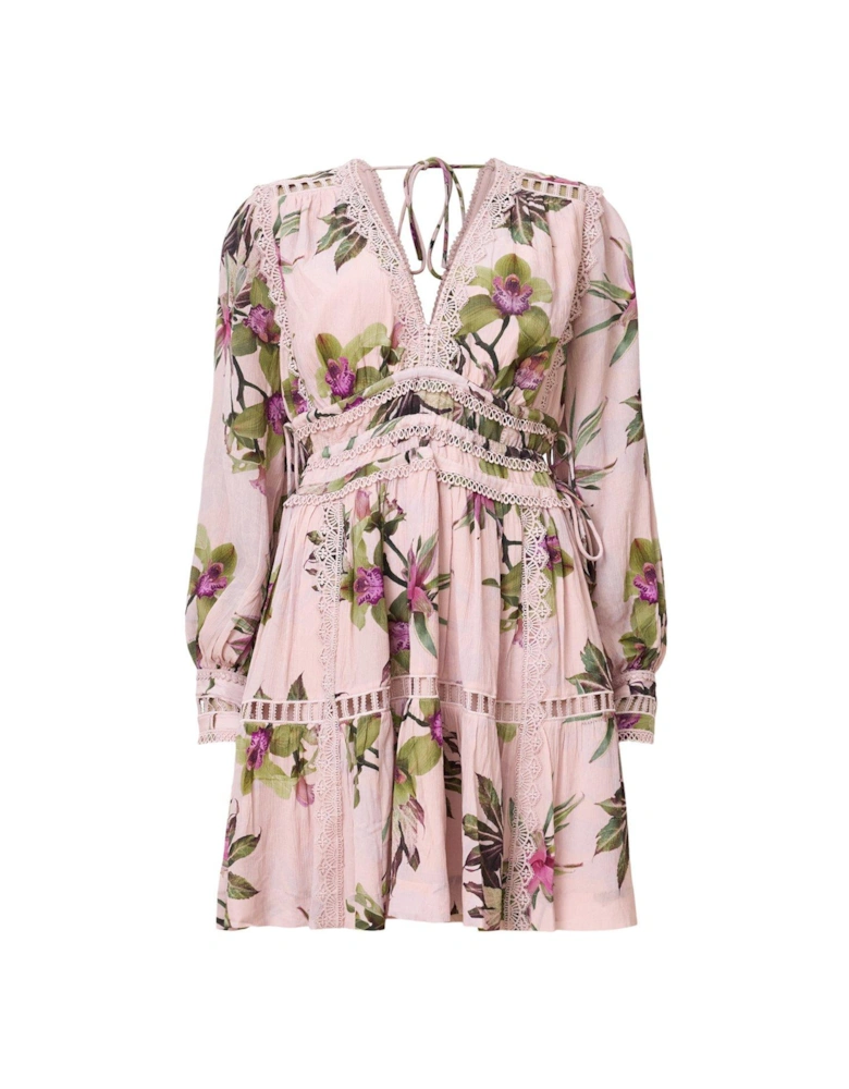 Xanthe Long Sleeve Mini Dress - Pink
