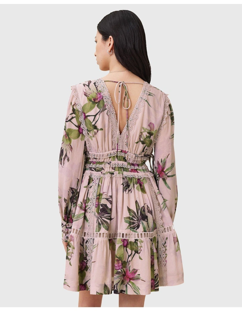 Xanthe Long Sleeve Mini Dress - Pink