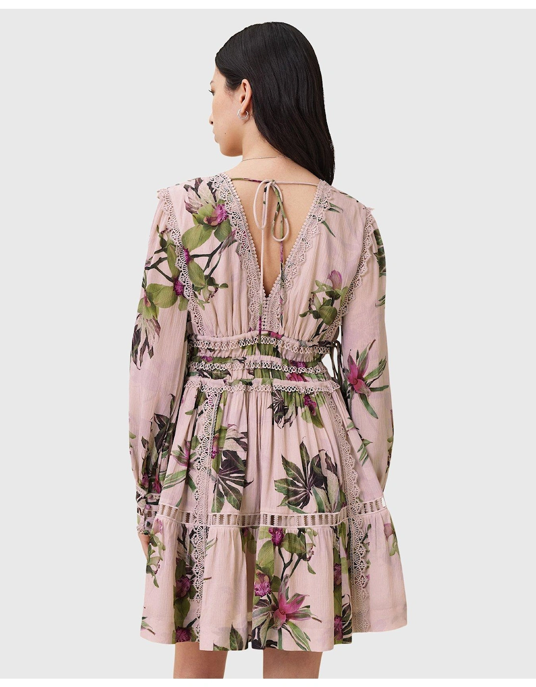 Xanthe Long Sleeve Mini Dress - Pink