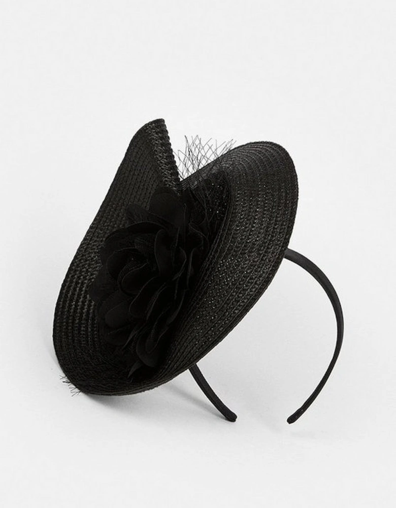 Asymmetric Flower & Feather Fascinator