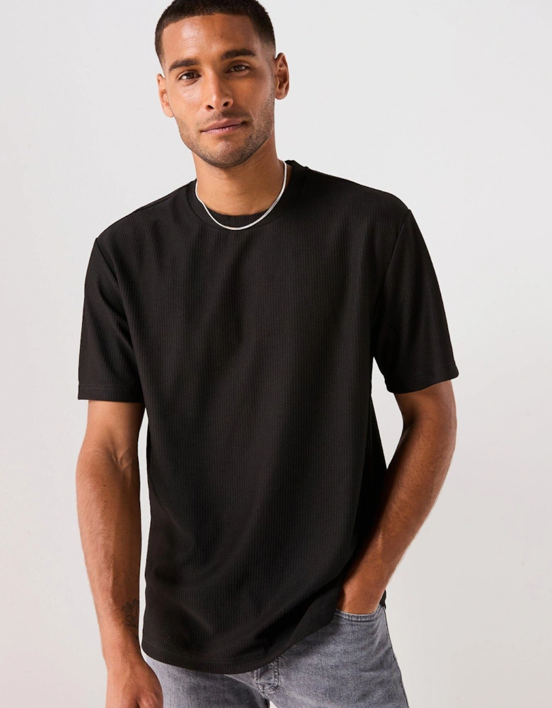 Fred Life Relaxed Plizze T-shirt - Black