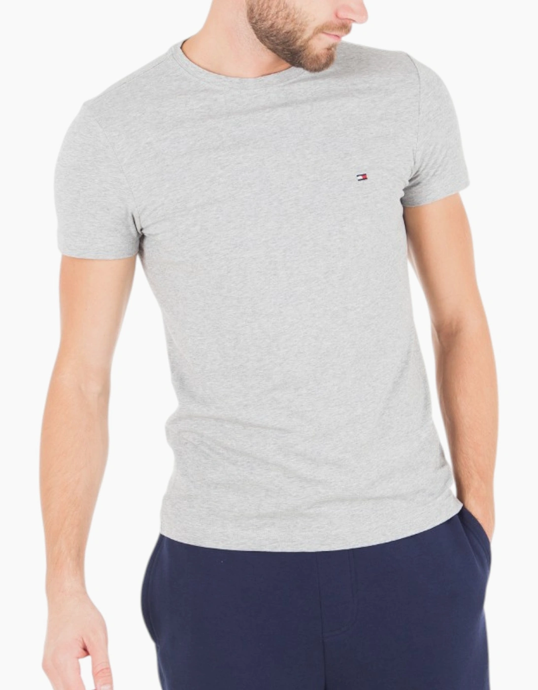 Tommy Hilfiger Men's Tommy Hilfiger 10839 Mens T Shirts Cotton Tee - Grey