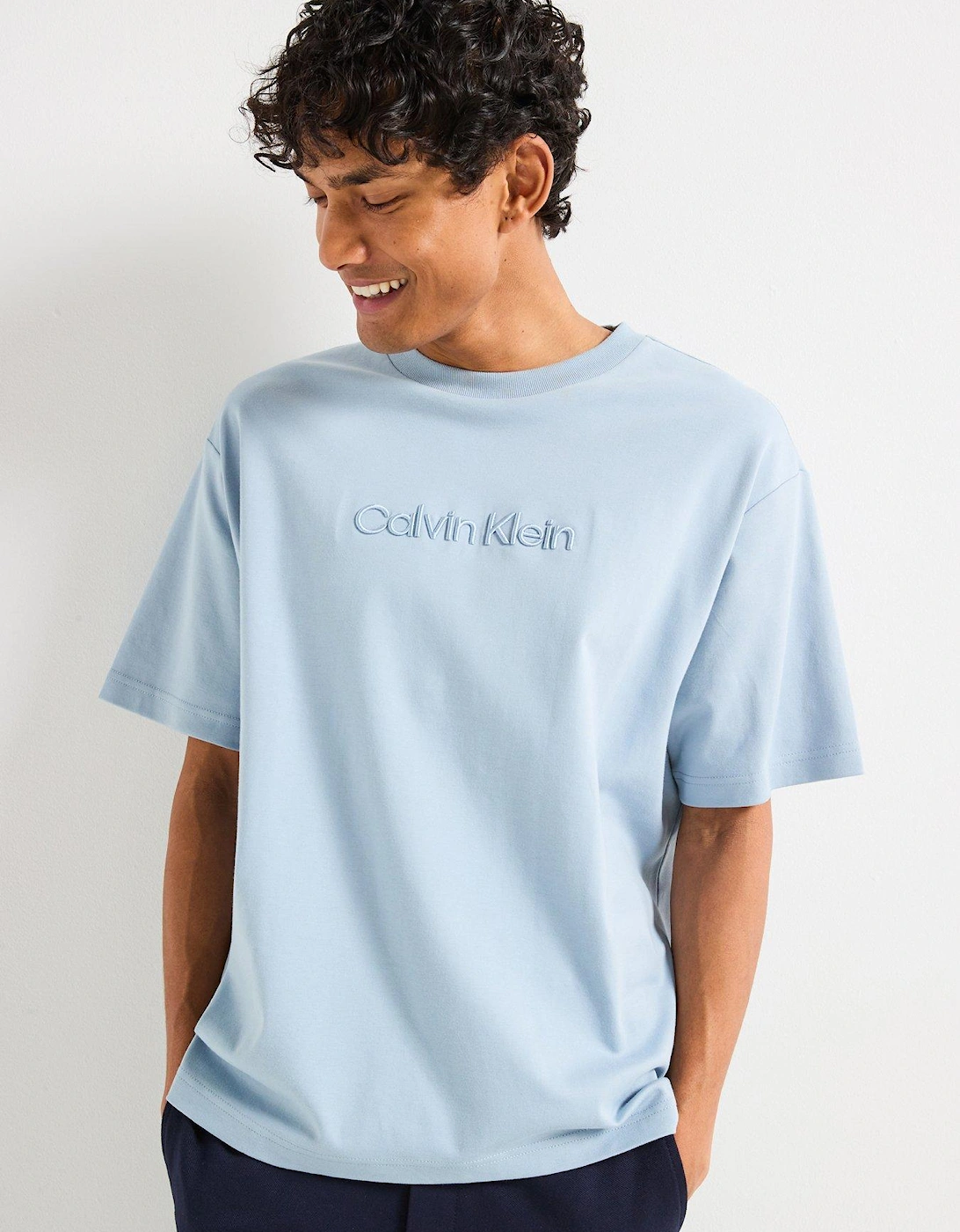 Embroidered Chest Logo T-Shirt - Light Blue, 2 of 1