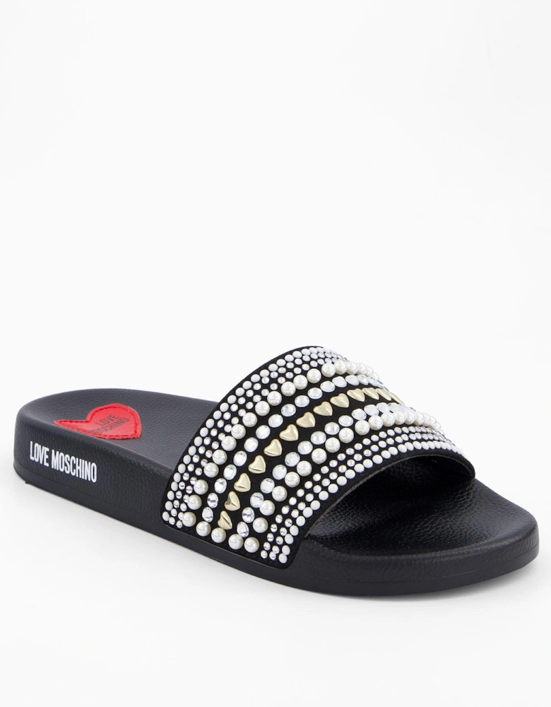 Velour Slide - Black
