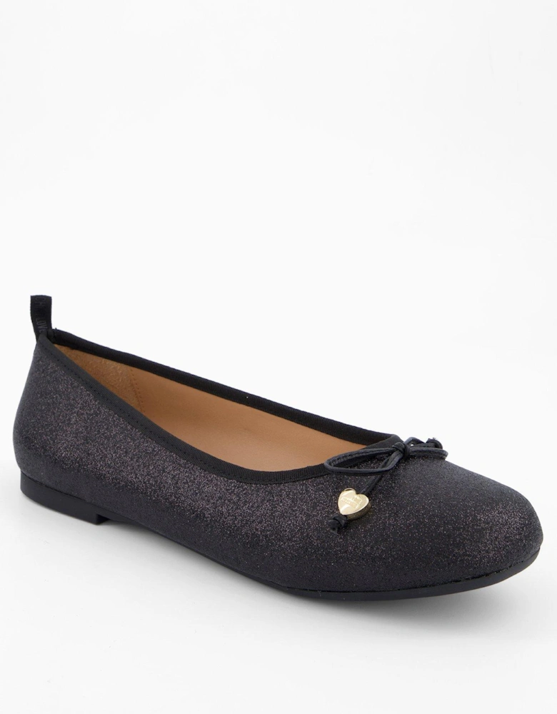 Glitter Ballet Flat - Black