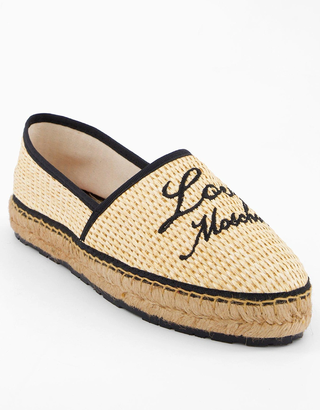Logo Straw Espadrille - Natural/Black, 2 of 1