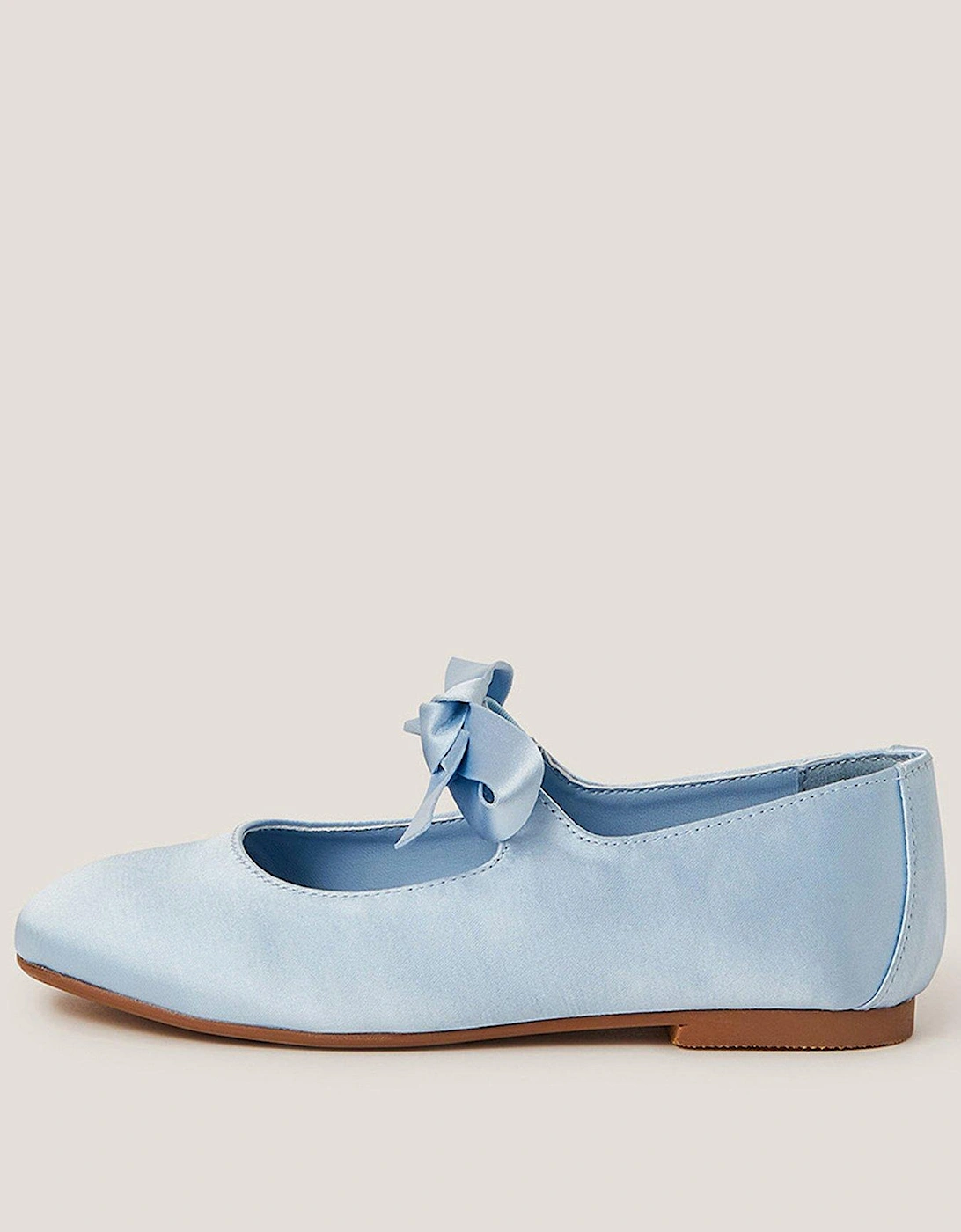 Girls Satin Flat Shoes - Blue, 2 of 1