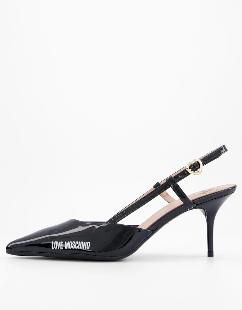 Logo Kitten Heel Court Shoe