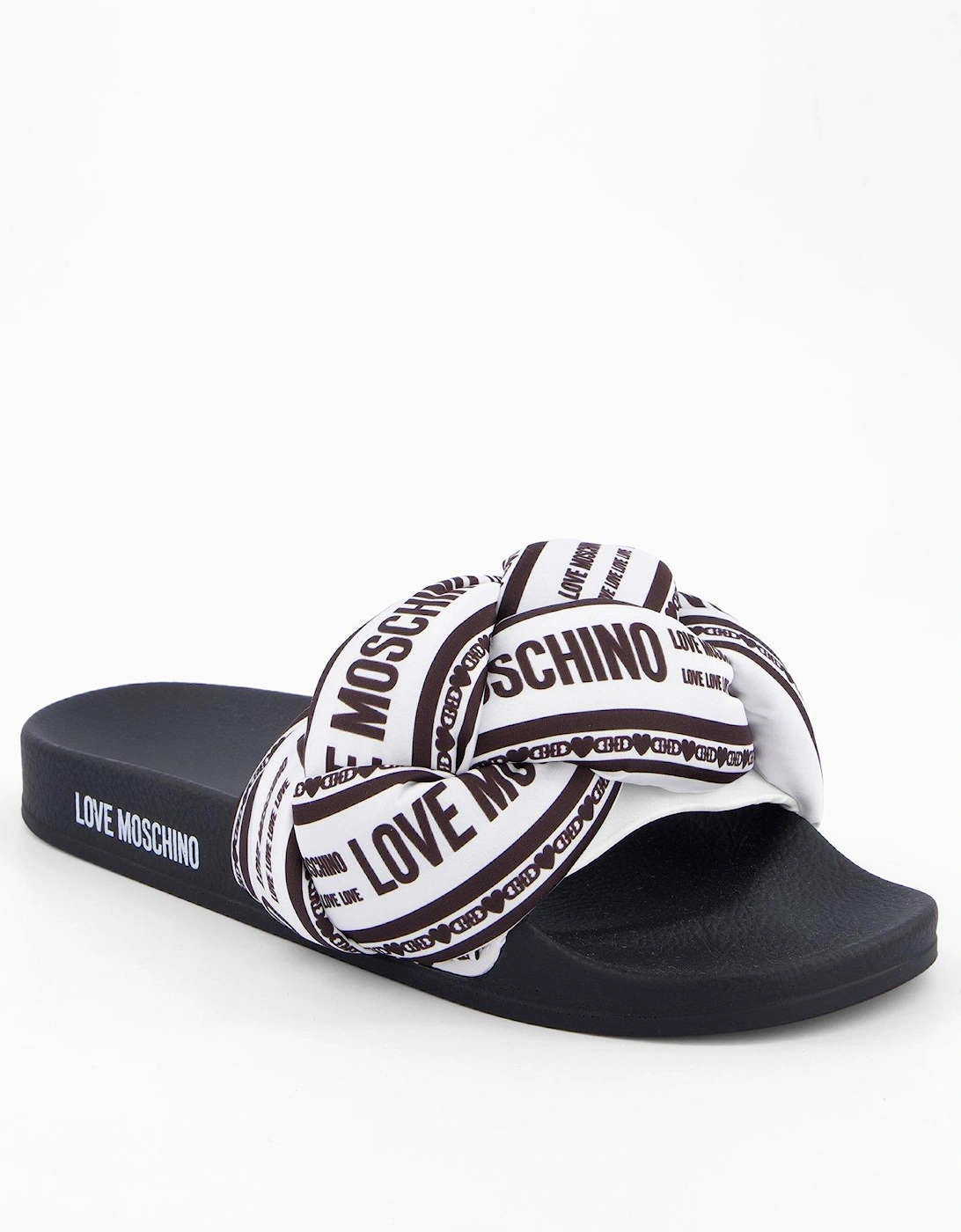 Satin Printed Slide - White-Black, 2 of 1
