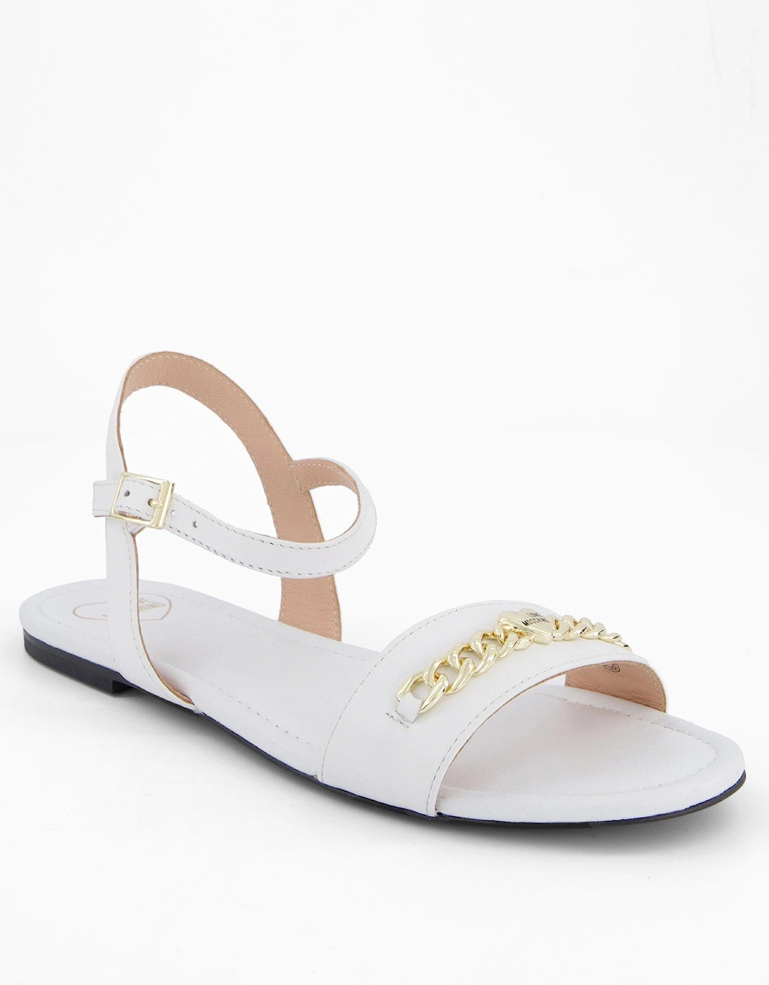 Leather Flat Sandal - White, 2 of 1