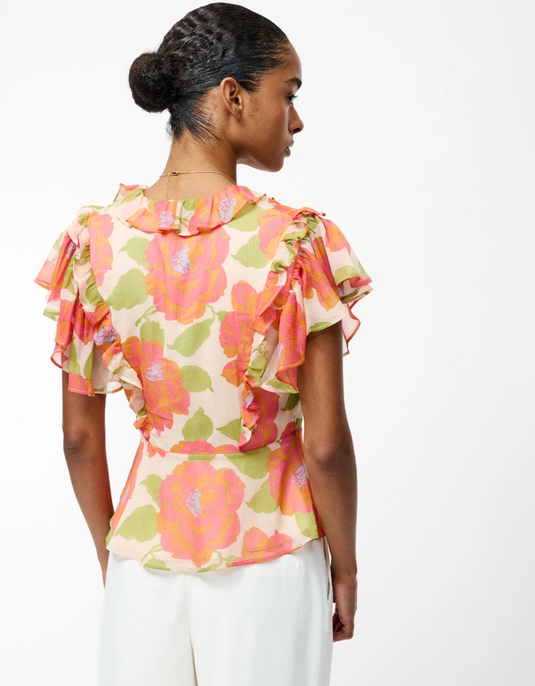 Louisa Hallie Crinkle Blouse Orange Multi