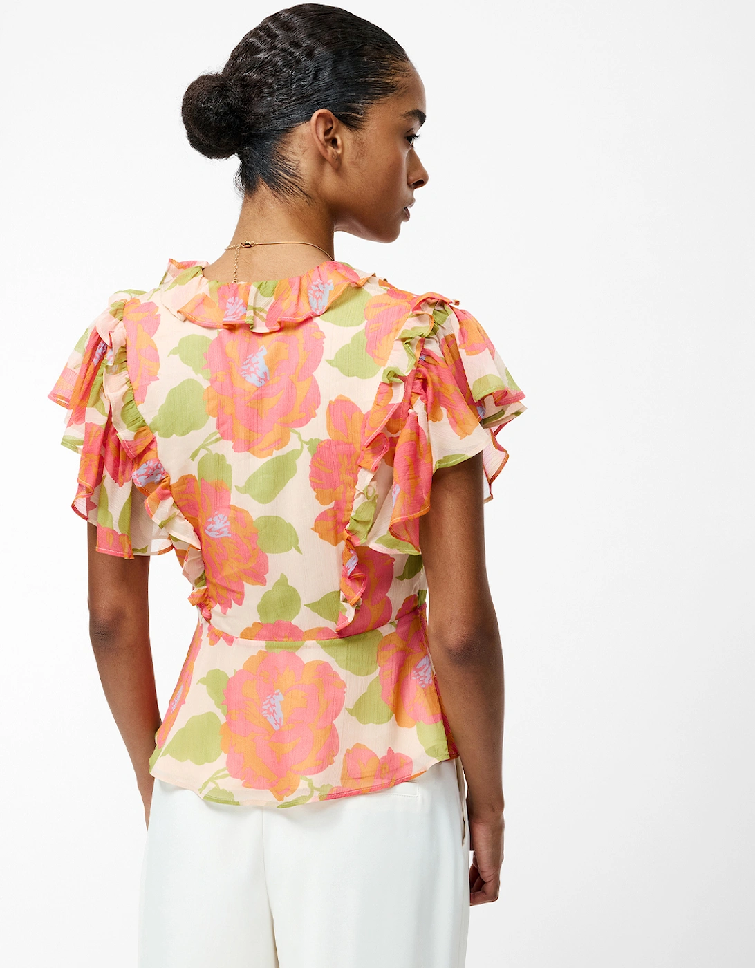 Louisa Hallie Crinkle Blouse Orange Multi