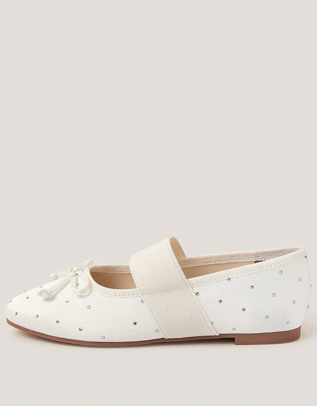 Girls Gold Diamante Ballerina Shoes - Light Cream, 2 of 1