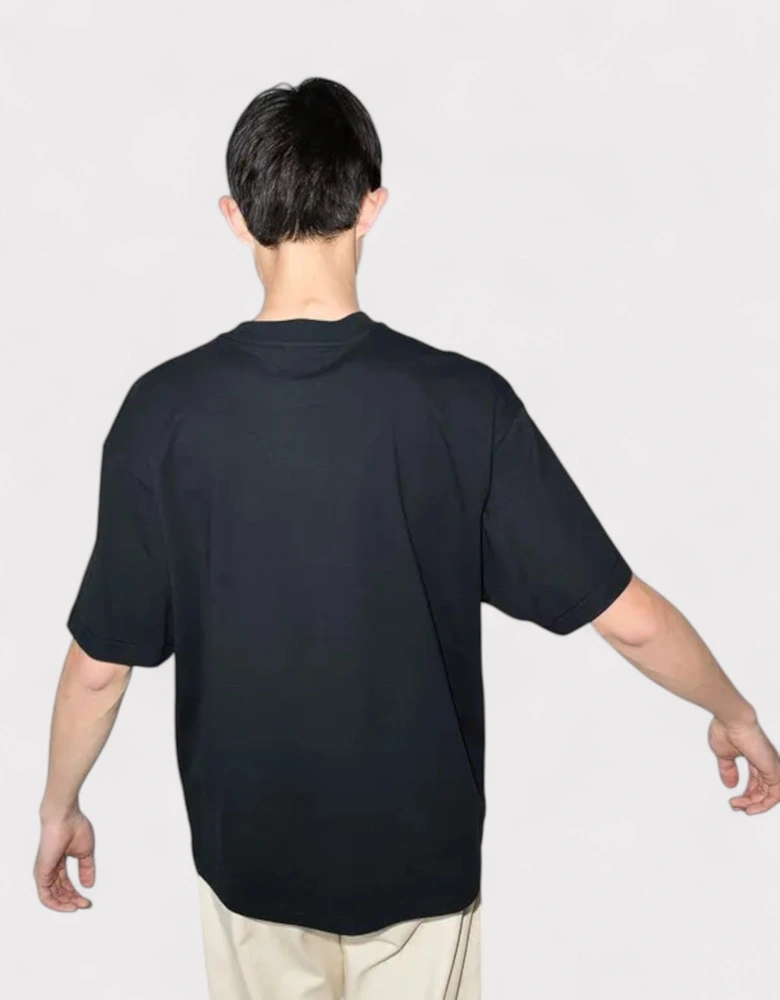 orange juice-print t-shirt
