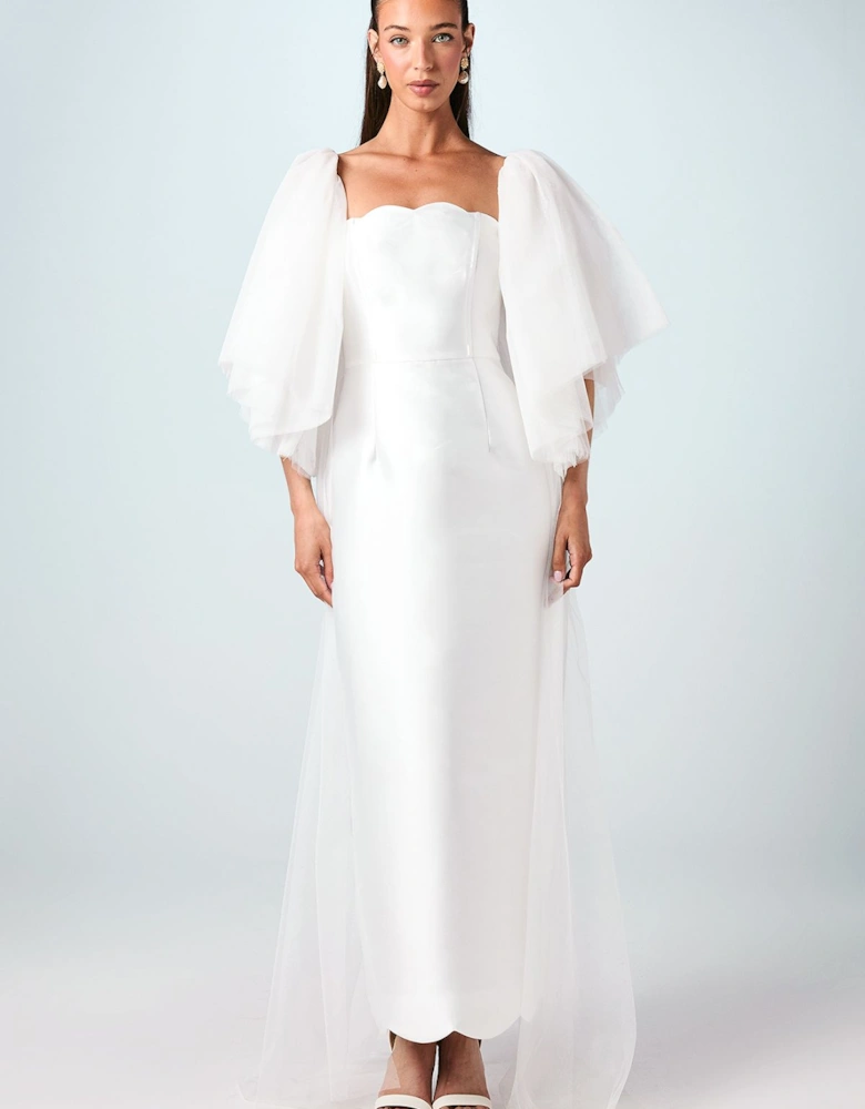 Statement Sleeve Tulle Cape