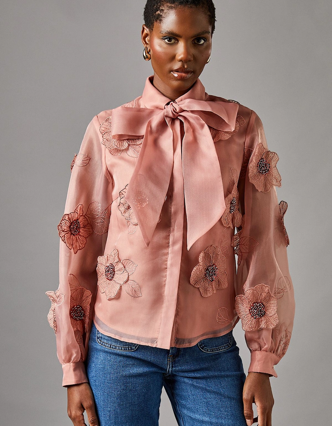 3D Flower Organza Blouse, 2 of 1