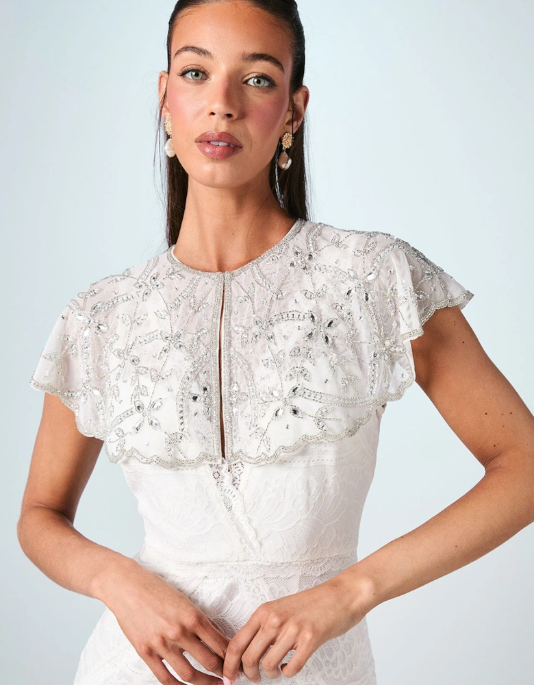Encrusted Gem Bridal Cape