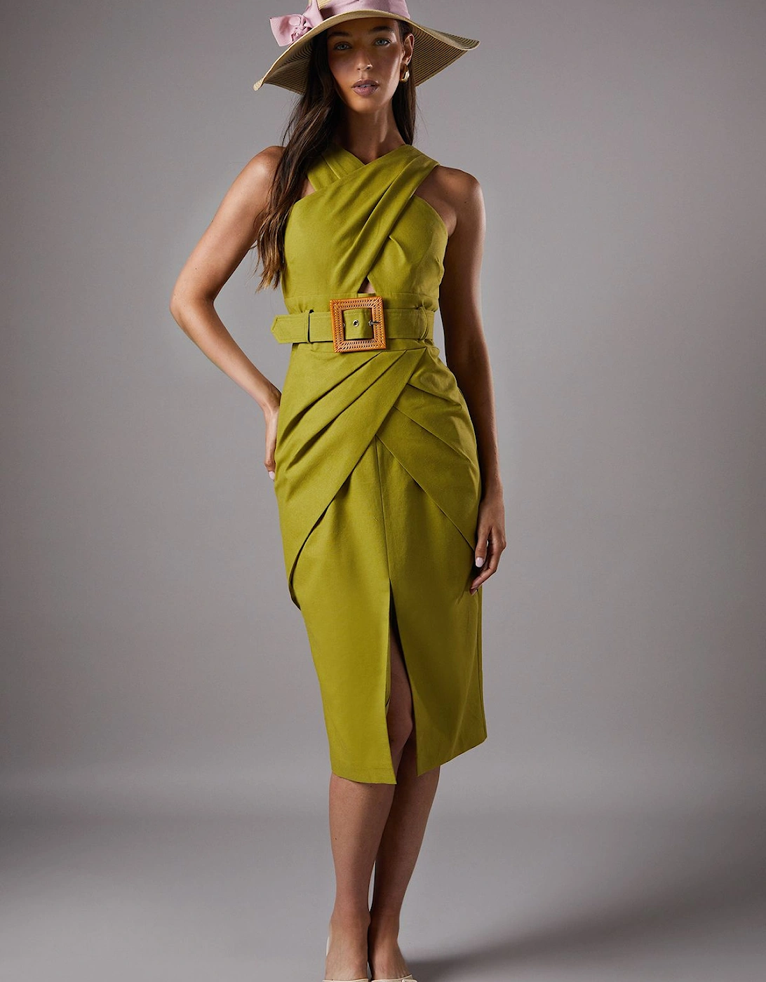 Lisa Tan Polo Cross Neck Belted Dress, 2 of 1
