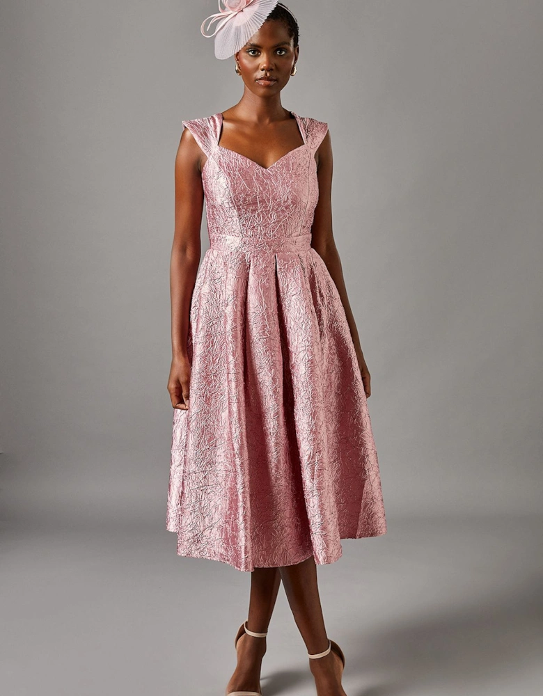 Sweetheart Jacquard Midi Dress