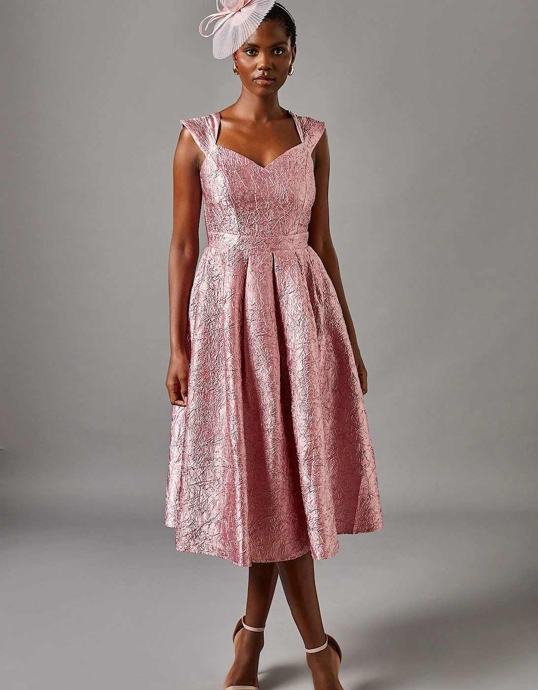 Sweetheart Jacquard Midi Dress, 2 of 1