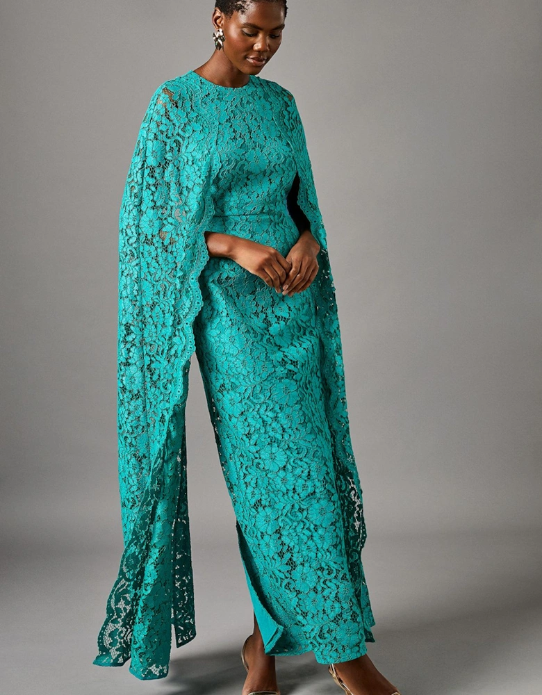 Lace Cape Gown