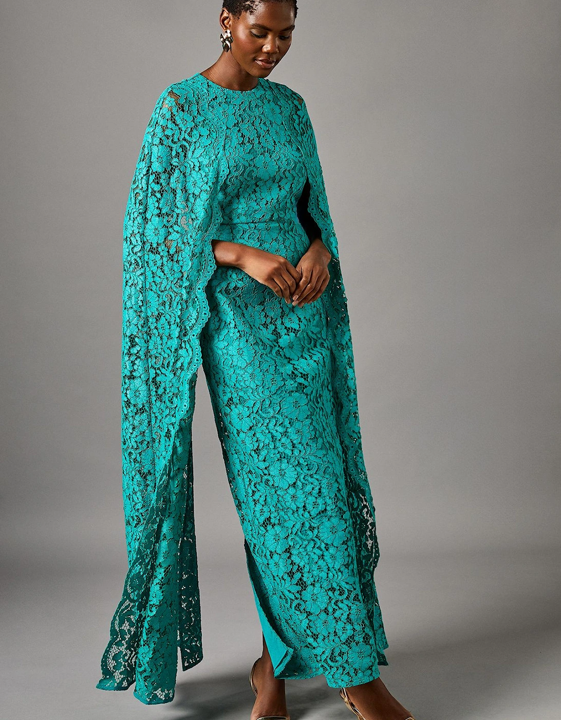 Lace Cape Gown, 2 of 1