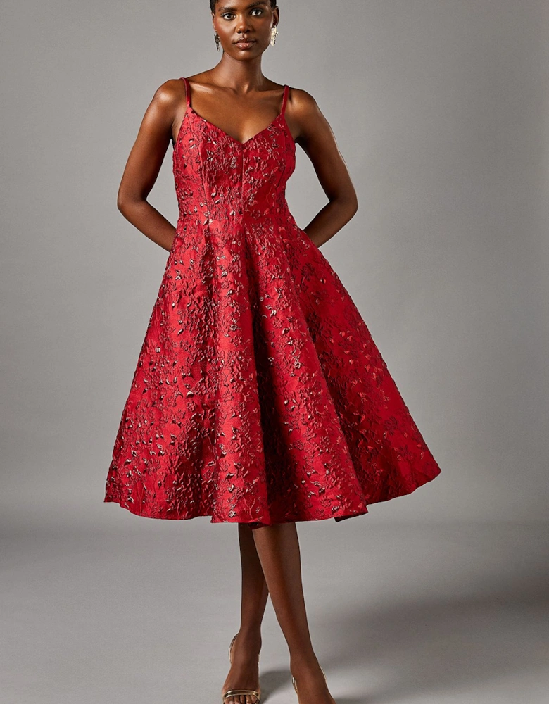 Jacquard Cami Midi Dress