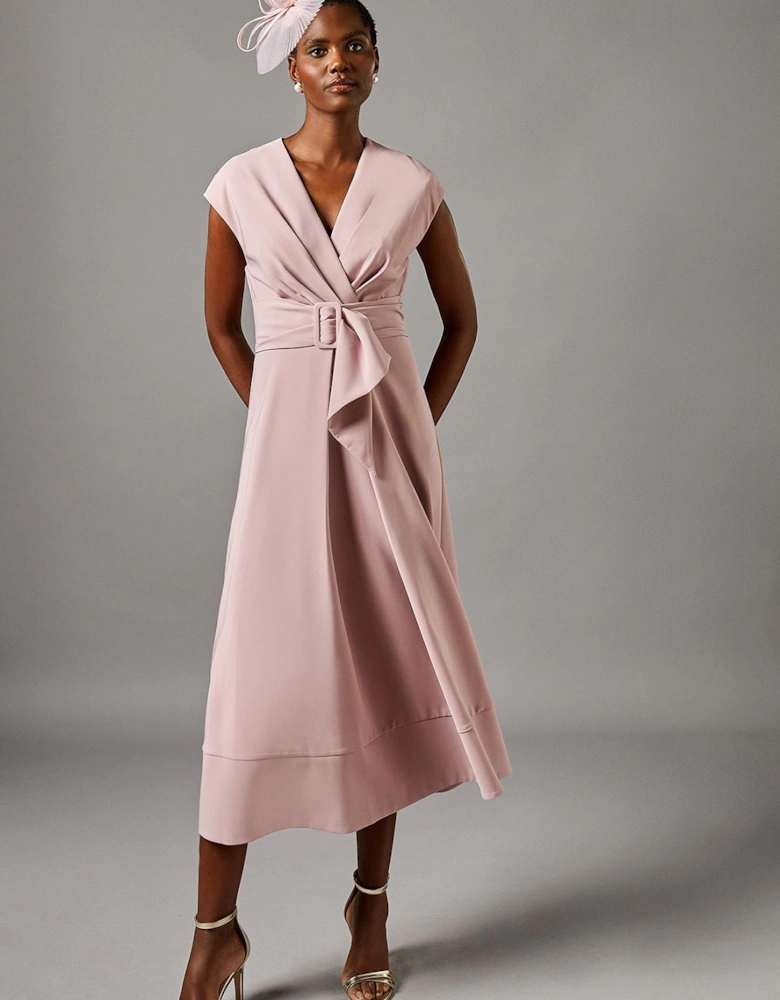 Belted Crepe Dress