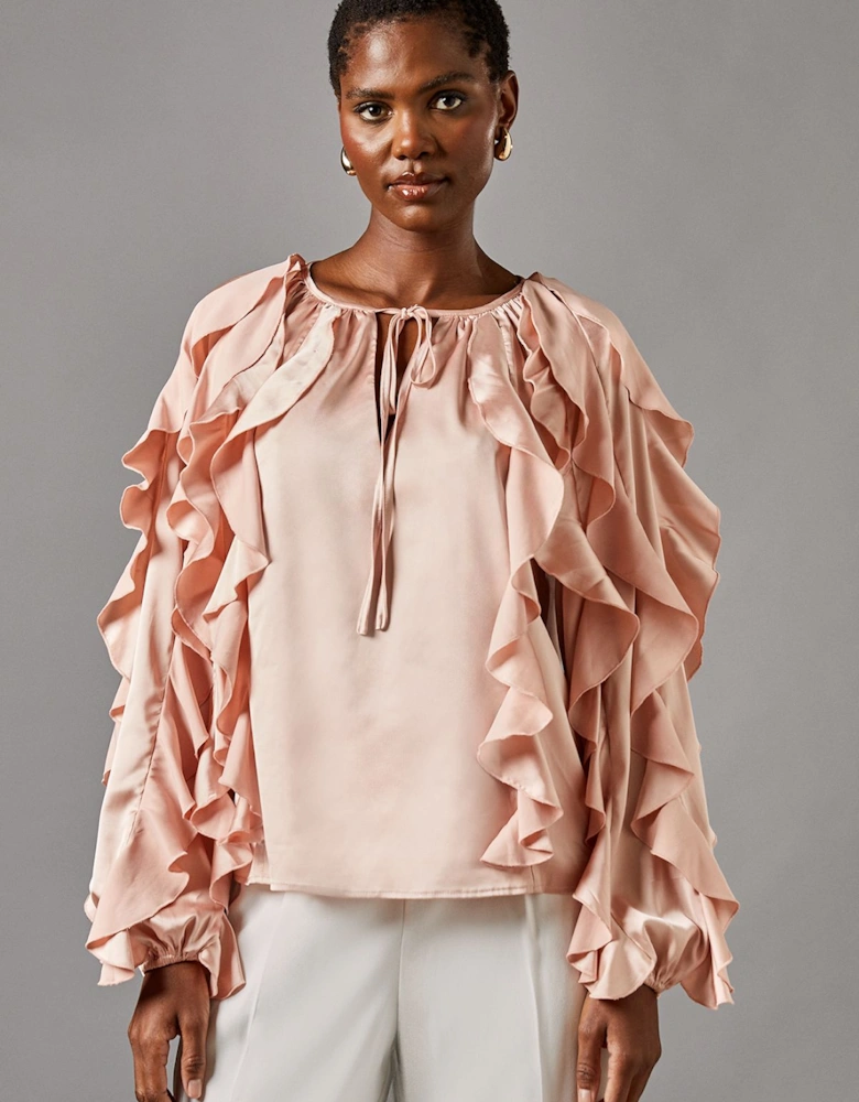 Satin Frill Blouse