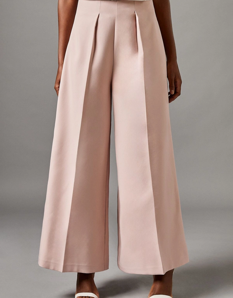 Tailored Cropped Wide Leg Trousers