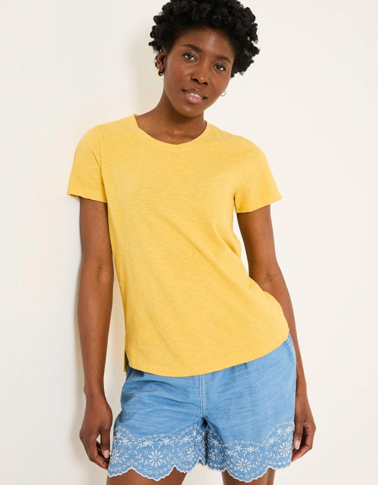 Natalie Light Yellow Embroided T-shirt - Yellow