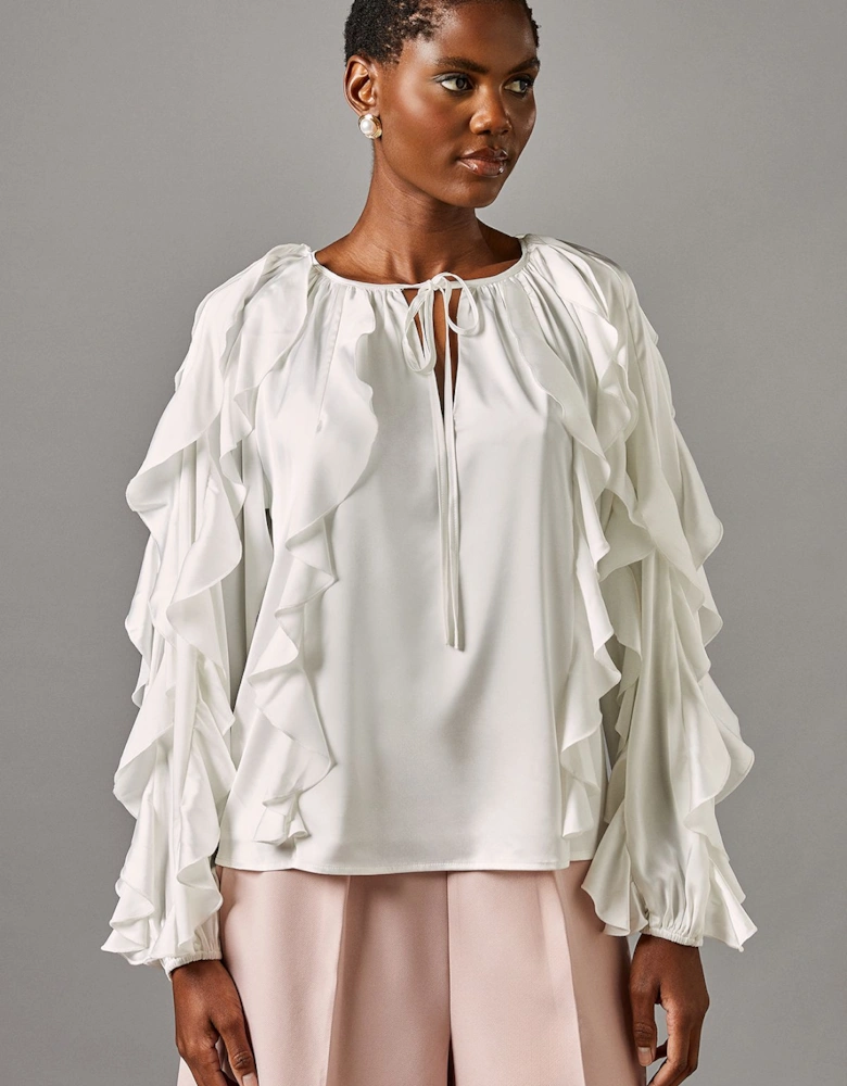 Satin Frill Blouse