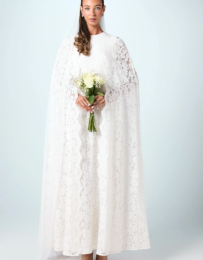 Lace Cape Wedding Dress
