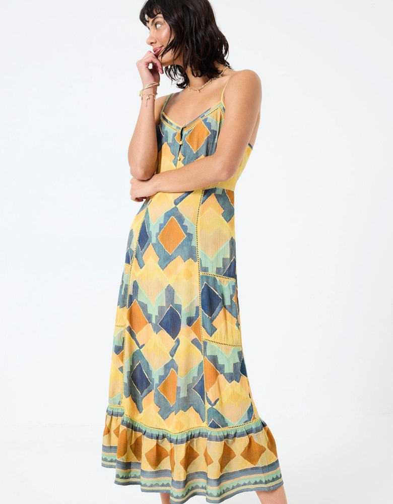 Mae Abstract Midi Dress - Multi
