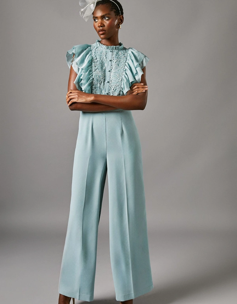 Frill Lace Sleeveless Jumpsuit