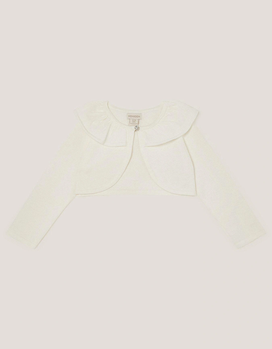 Baby Girls Oversized Collar Cardigan - Light Cream, 2 of 1