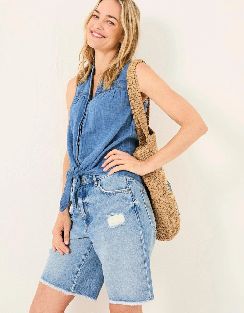 Sam Sleeveless Shirt - Blue