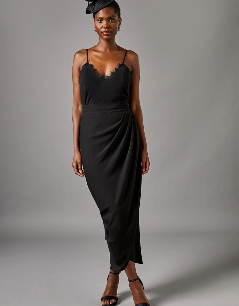 Lisa Tan Ruched Detail Maxi Skirt