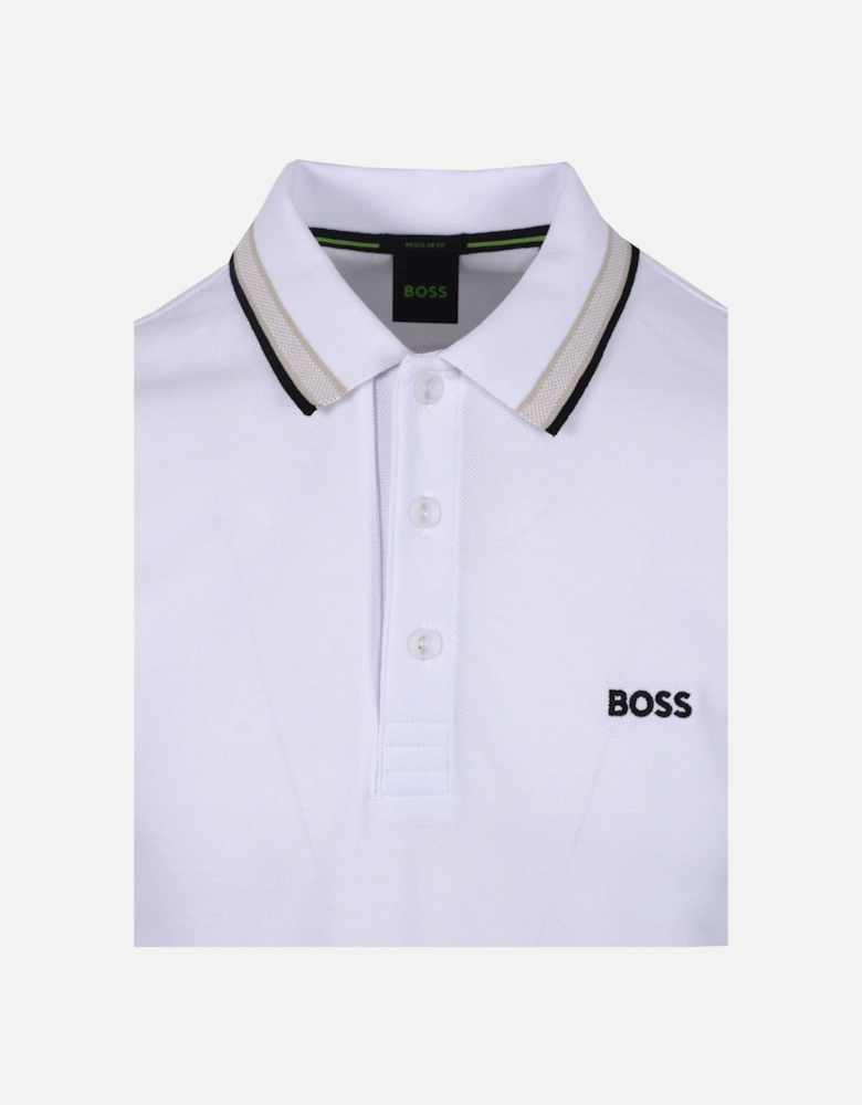 BOSS Green Paddy Polo Shirt White