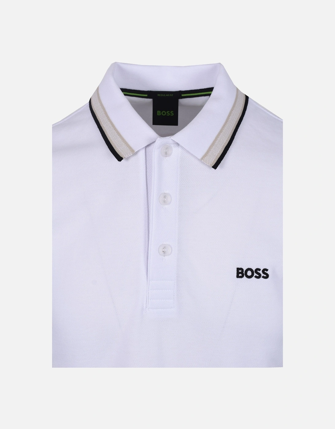 BOSS Green Paddy Polo Shirt White