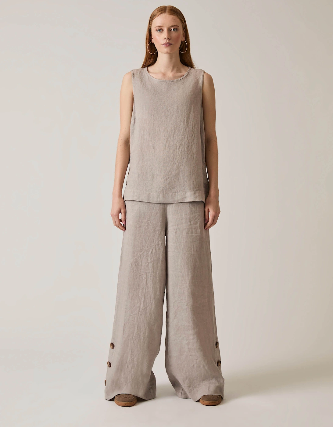 Taupe Linen Button Top, 7 of 6