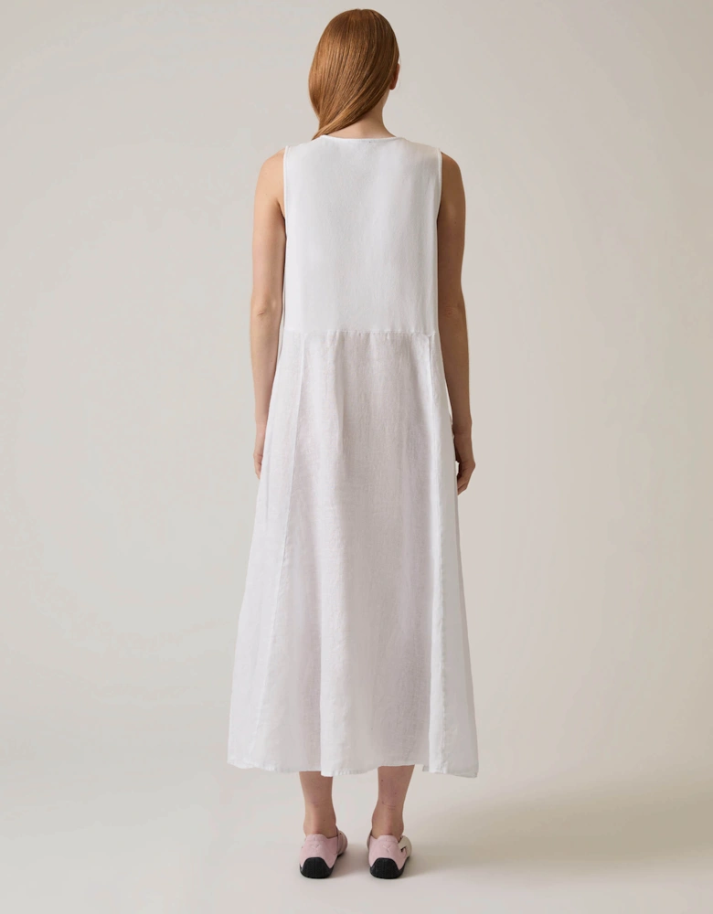 Linen White Midi Dress
